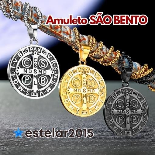 Medalha de São Bento, símbolo de proteção, bençãos espirituais, produtos de São Bento, loja Estelar2015.